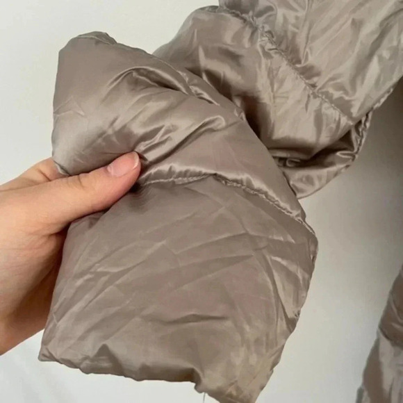 Michael kors champagne puffer jacket faux fur collar XL - Picture 7 of 11